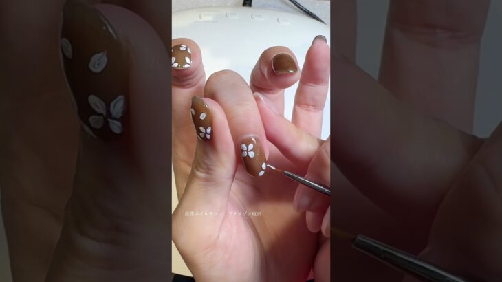 秋色小花柄ニュアンスネイル