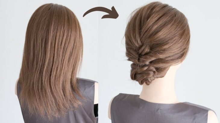 [ヘアアレンジ ミディアム] 三つ編みで作る結婚式にオススメのまとめ髪/[Medium Hairstyle] Recommended Wedding Updo with Braids