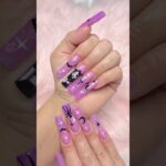 Goth Buttercup Halloween Nails 💜 #nailart #shorts #nails #naildesign #nailartist #halloweennails