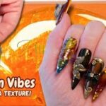 Fall Nail Art | 3D Charms, Rhinestones & Gold Accents 🎃 Pumpkin Candy Collection