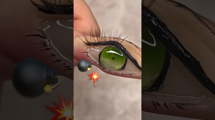 ネイルでレゼのおめめ👁️💥#おかば先生 #ジェルネイル #ジェル #チェンソーマン #セルフネイル  #ネイルアート #アニメ #おかば #100均