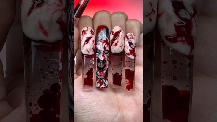 🩸 Art the Clown nails are HERE 🤡💀Classic Killers Gel Collection! #nailart #gelart #naildesign