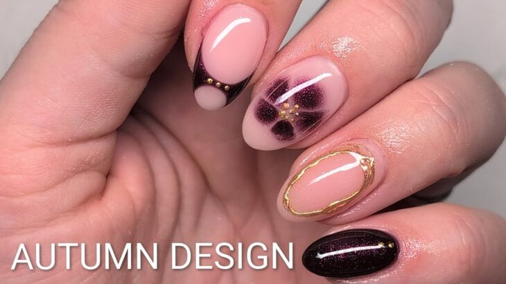 AUTUMN/FALL DESIGN🍁 BURGUNDY NAIL ART WITH BORNPRETTY 5D GEL