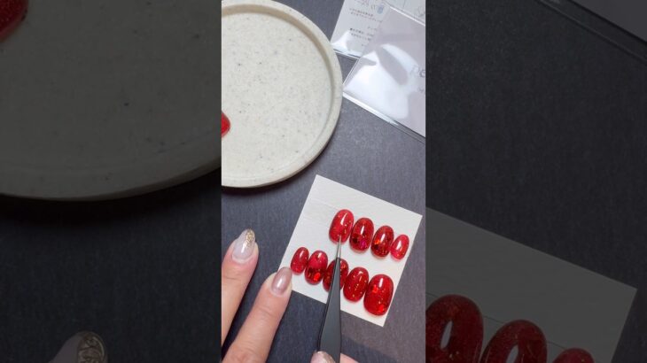 【イチゴ ハート】#オーダー #ネイル #ジェルネイル #梱包動画  #ネイルチップ #howto #nails  #セルフ #デザイン