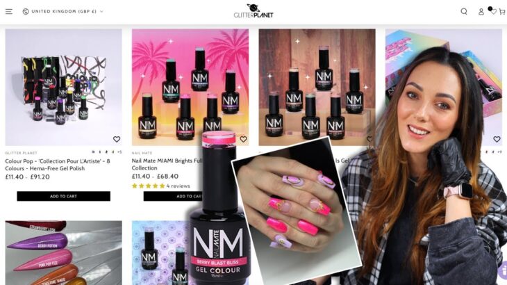 Acrylic Nail Set + Gel Polish Design | Pink & Lilac Nails with Gold Chrome & Charms