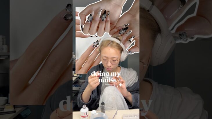 DOING MY NAILS #naildesigns #nailsathome #diynails #gelxnails #selfnails #nailinspo #nailart #nails