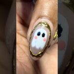 Ghost Halloween nails | gold isolated chrome nails