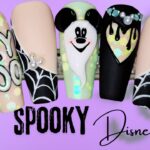 Spooky Disney Nails 👻💅 Halloween Nail Art Tutorial | Hey Boo Ghost + Web & Rhinestone Design