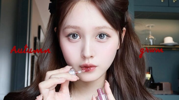 【GRWM🚃🍂】室内でも爆盛れ🤫❤️秋先取りメイク&朝支度するよ〜👕in スイス🇨🇭【写真映えメイク📸】