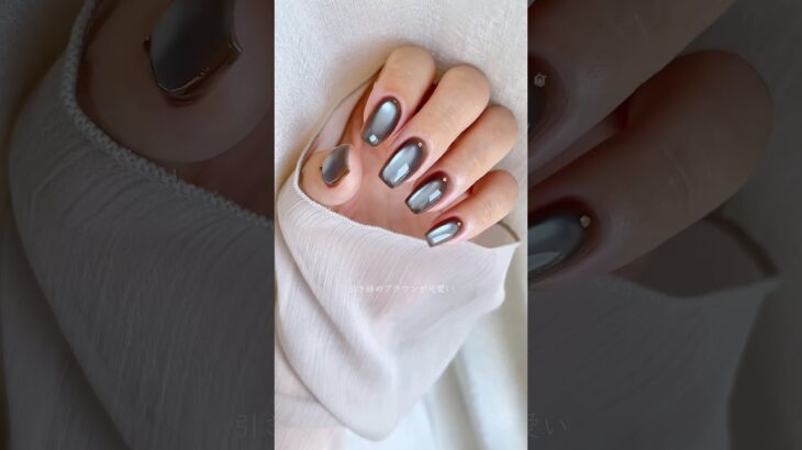 PR_Natural Trend🧸🫐ブルー&ブラウンでトレンド配色ネイル🤎 #PR #マグネットネイル #セルフネイル