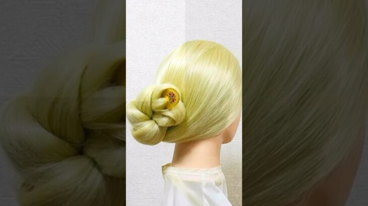簡単ヘアアレンジ スクールモテモテ！かんざしまとめ髪Japanese hair ornaments #簡単ヘアアレンジ #backtoschool #学校 #shorts #short