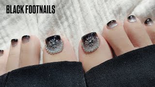 【self nail 】Black gradation nails