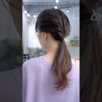 ゴム一本ポニー✨#簡単アレンジ #セルフアレンジ #hairstyle #hair #ミディアムヘア #髪型 #まとめ髪 #大人カジュアル #大人かわいい