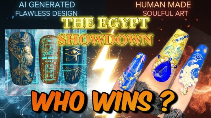 【NAIL ASMR】AI vs Selfnailer⭐️Who Wins the Art Battle? 🔥Unreal Egyptian Nail Art🌙AI Can’t Beat This🔥