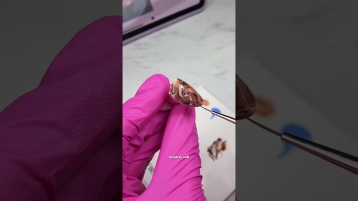 Latte Swirl Nail Art ☕️ (2/30 days of nail art) #nailart