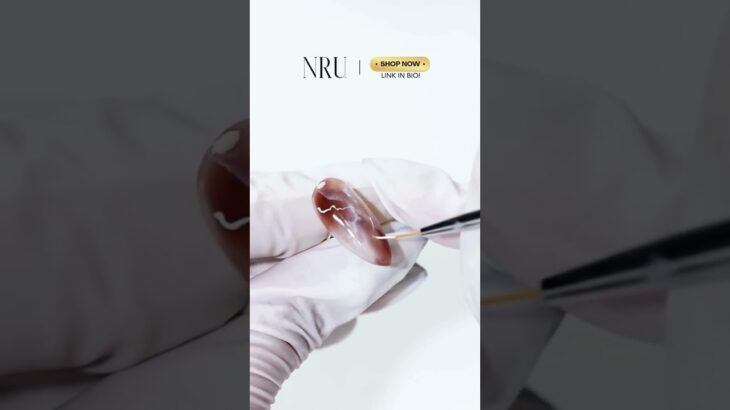 Brown Marble Nail Art with Cre8tion Jewel Gels 💎