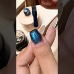 🌌 Galaxy Blue Cat-Eye Nail Tutorial 💅✨
