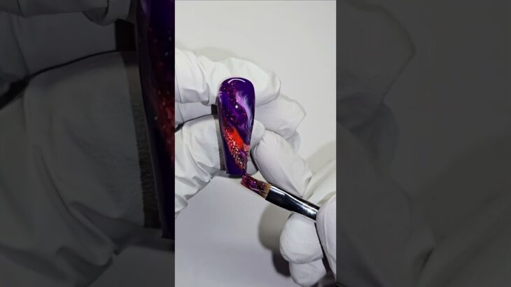 Bonfire Marble Nail | Bright + Effective Nail Design 💜❤️