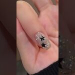 🌟 Black & Silver Star Nail Tutorial 💅✨