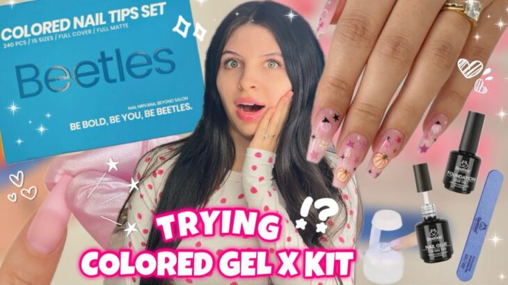 Trying Beetles Pre-Colored Full Cover Nail Tip & Glue Gel Kit from Amazon | Easy Gel X Nail Tutorial