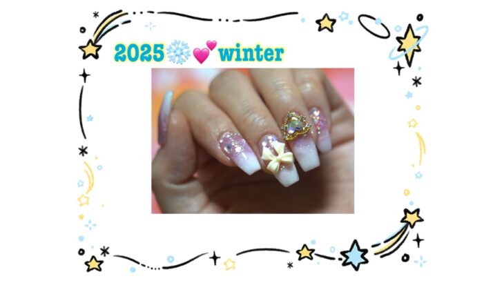 2025年winter アクリルスカルプネイル💅