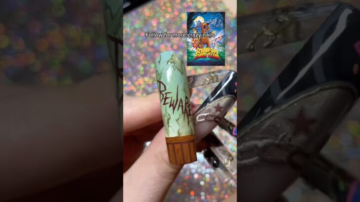 day 8: I painted the entire Scooby Doo gang on nails! 👻 #nailart #naildesign #gelnails