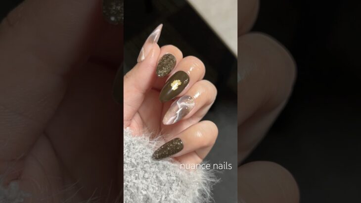 ニュアンス【大理石ネイル】奥行き感の秘密🕊️ポイントはYouTubeのロング動画で紹介しているよ！#shorts