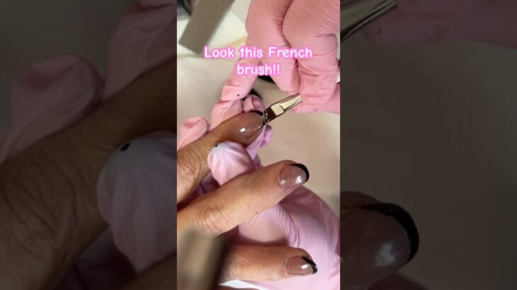 Check out this French nail brush 🥰 #selfnails #nails #shiningnails #gelnaildesign #nailart #shorts