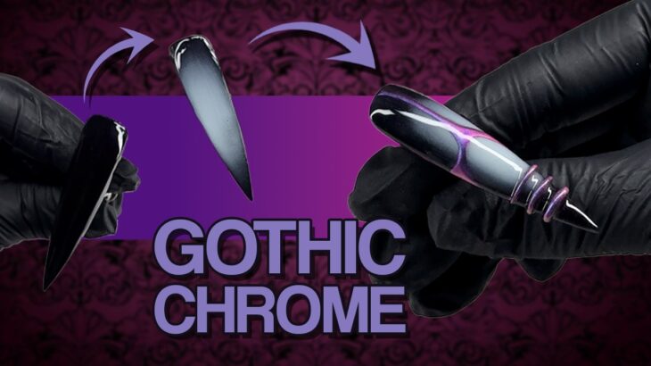Gothic Isolated Chrome Style | 🖤🩶 Dark + Stylish Nail Art