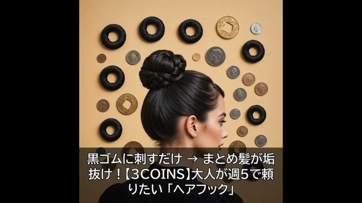 黒ゴムに刺すだけ → まとめ髪が垢抜け！【3COINS】大人が週5で頼りたい  「ヘアフック」