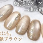 【Seria/CanDo】大人の艶ブラウン💅🏻✨マグネット×フラッシュで奥行きネイル 🤍