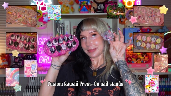 ⋆⭐︎Kawaii Press-On nail stands✮⋆ Huge haul of custom magnetic nail stands 🎀✨
