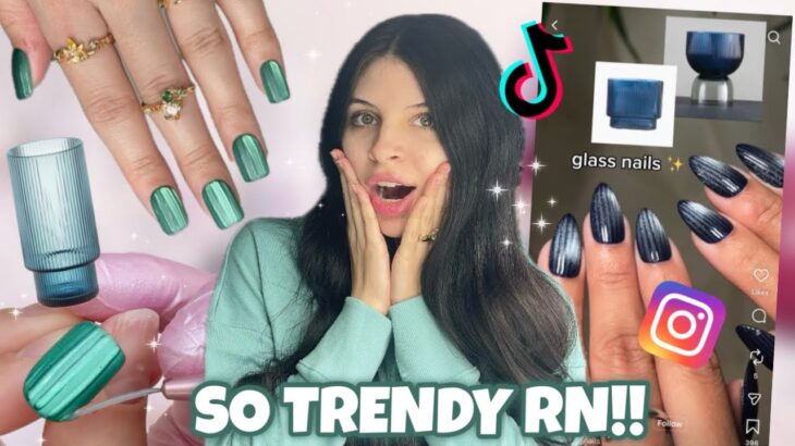 Recreating The VIRAL TikTok Glass Cat Eye Nail Trend… Did It Actually Work?! Using Amazon Press Ons