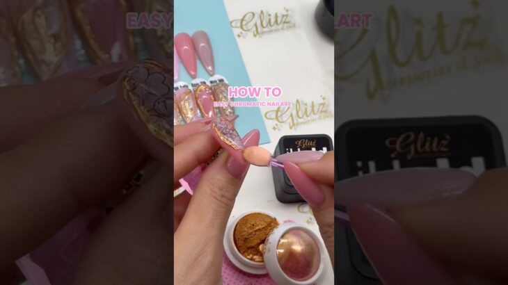 How to easy chromatic nailart  #glitzaccessoriesandsuch #glitztransferfoil #glitzchromatic