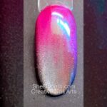 Pink Gradient Chrome Cat-Eye Full Cover Gel Nail Art Design for Idea Inspiration Demo Tutorial