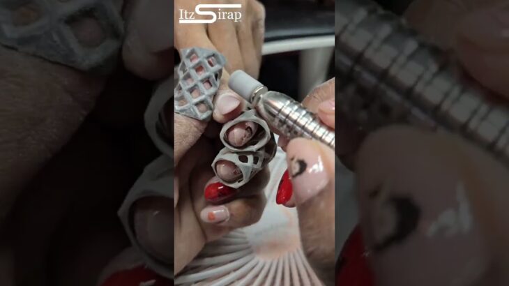 Red and Yellow Cat Eye Nail Design | Builder Gel Fill-in on Natural Nails Tutorial | Itz Sirap