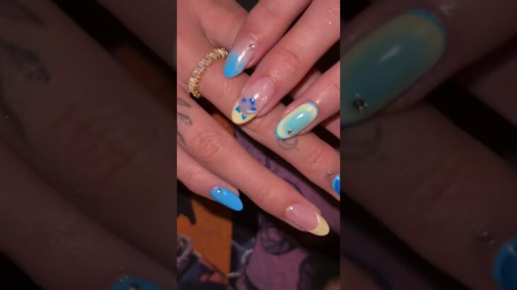 Obsessed with summer nails 🩵🍋🐚 #shorts #gelnailart #gelnails #summernails #nailart #nailinspo