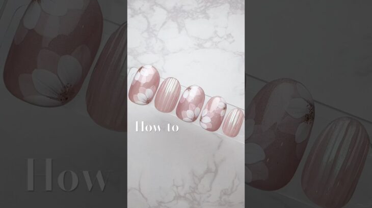 【花 手描き How to】 PR♡meegel #ネイル #nails #ジェルネイル #お花ネイル #セルフネイル #デザイン #やり方