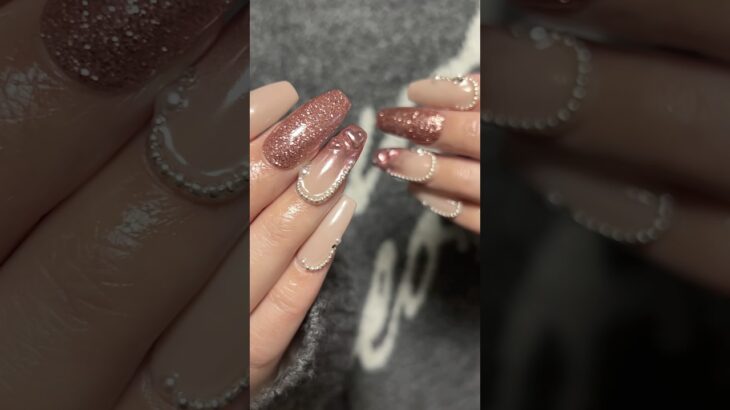 【💗ハートミラーネイル💗】パールで作るハートミラーデザイン！YouTubeのロング動画で詳しく紹介しているよ#shorts