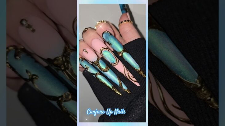 3D GEMSTONE 💎 STUNNING GEL STILETTO GEL NAILS #nailart #naildesign #gemstone #subscribe #3dart