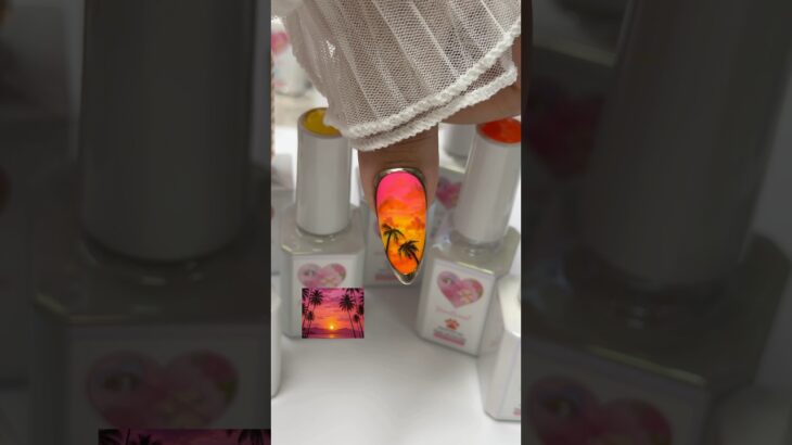 🏝️ 🌅 How to: Sunset window nail design! #sunset #howto #naildesign