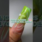 how to encapsulate gel polish with polygel + spring nail art🧚🏽 #nails #polygel #polygelnails