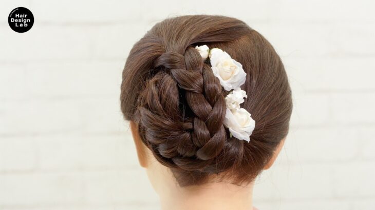 [簡単ヘアアレンジ（No.1から少し変化）】三つ編みシニオン、シンプルだけど上品なまとめ髪/ カジュアル&フォーマル