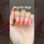 Watch me do a tropical sunset nail set🌺🧡 #nails #nailgelart #naildesign