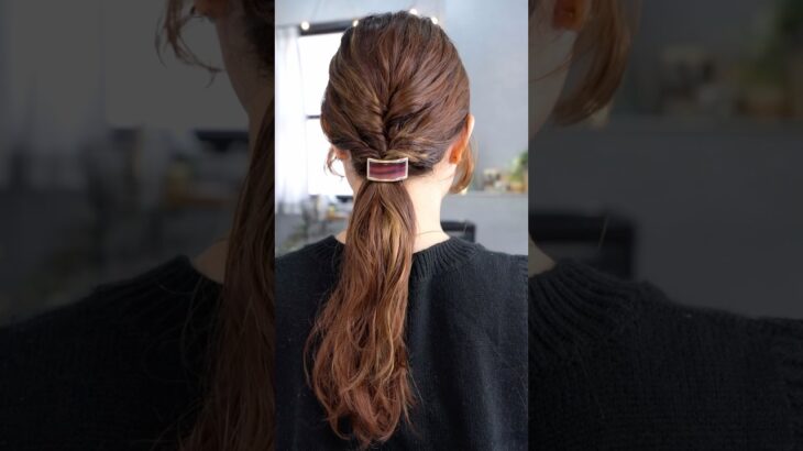 一個のくるりんぱより三個のくるりんぱ！#簡単アレンジ #セルフアレンジ #hairstyle #hair #ミディアムヘア #髪型 #まとめ髪 #大人カジュアル #大人かわいい