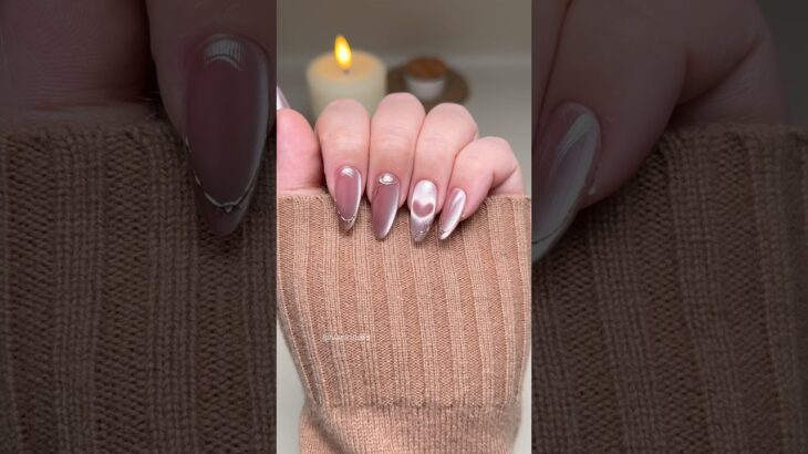 Nude Heart Nail Design 💅link in bio