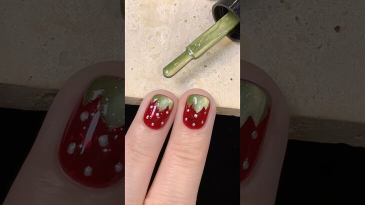 Strawberry nails design 🍓✨ #nailgelart #nails #nailart