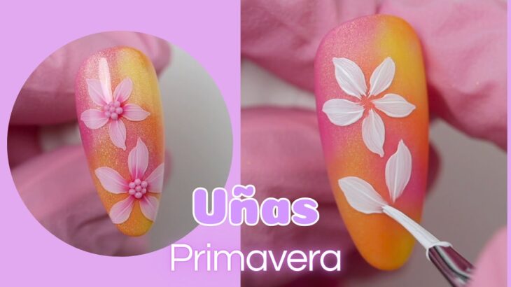 Uñas para la Primavera con Flores 💅🏼✨ Nail Art