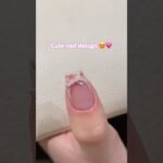 Cutest nail design ever! 💗💫🎀 #nails #nailgelart #nailart