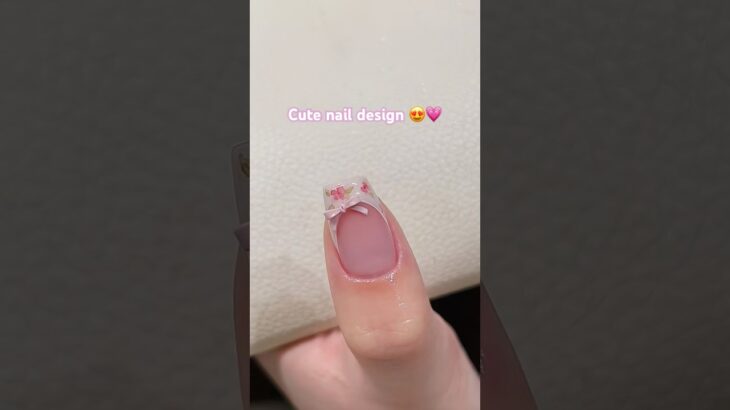 Cutest nail design ever! 💗💫🎀 #nails #nailgelart #nailart